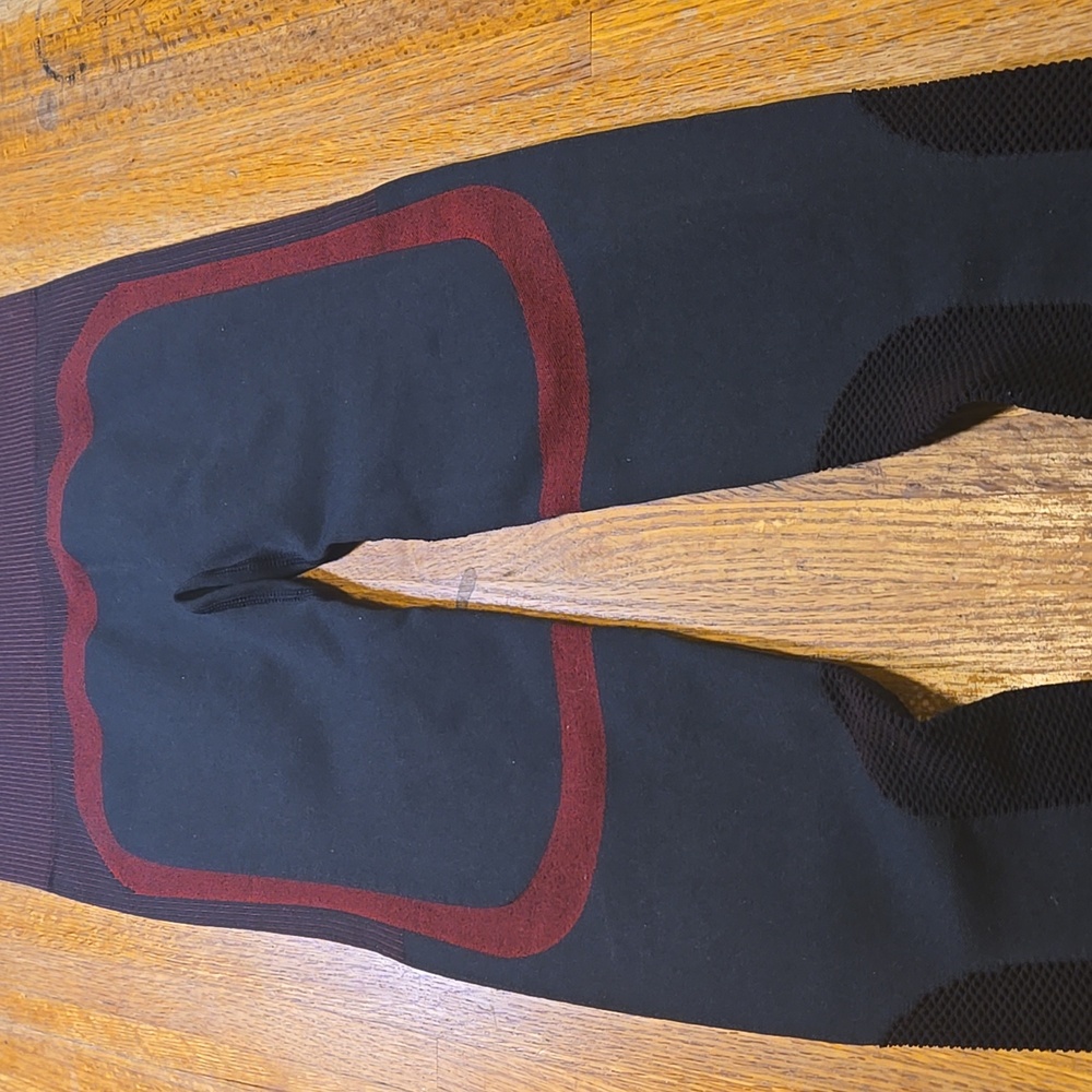 Women Small Black Red‎ Compression Mesh Vent Active Workout Yoga Leggings - Picture 8 of 8